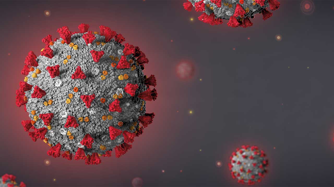 3D rendering of covid-19 virus