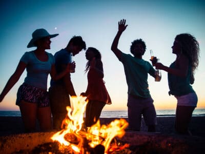 party beach fire