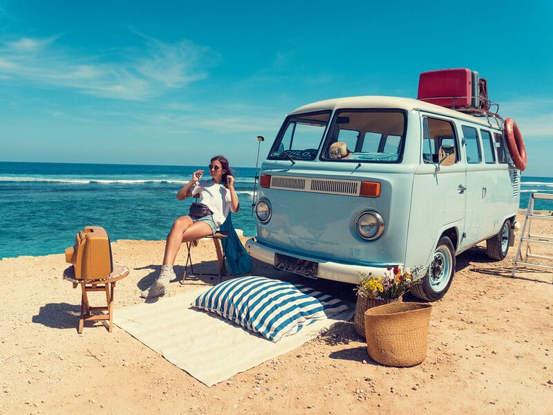 vw camping on beach