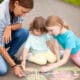 chalk art mother and daughters