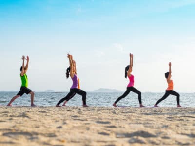 yoga on beach