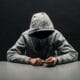 hoody man on phone can't see face
