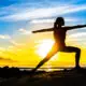 joga outdoors on shore