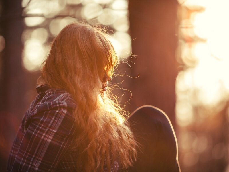woman thinking outdoors