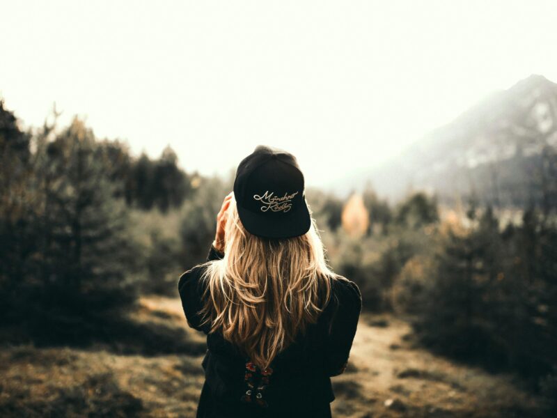 women enjoying nature view