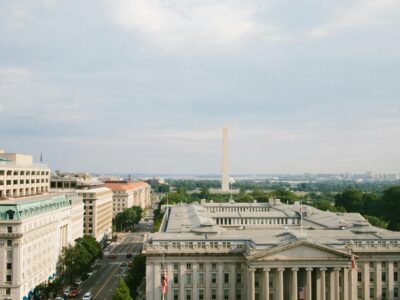 landscape of Washington D.C with the monument.